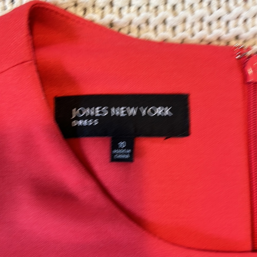 Jones New York Bright Persimmon Color Block Sheath Style Dress Women's S… - Picture 3 of 10